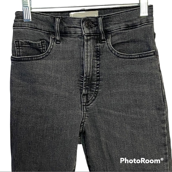 Everlane Denim Washed Black Frayed Ankle High Rise - Picture 4 of 8